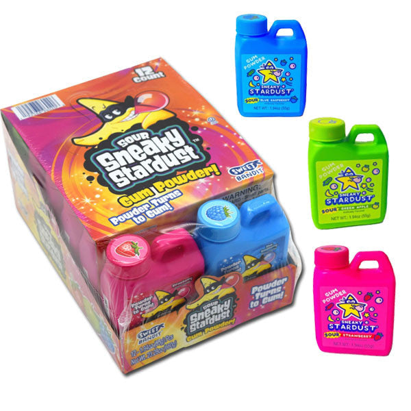 Kidsmania Sneaky Stardust Sour Gum Powder - 12 Count