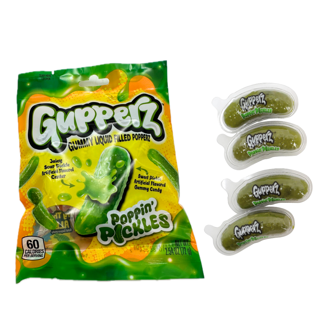 Gupperz Poppin' Pickles Gummy Candy - 2.54oz
