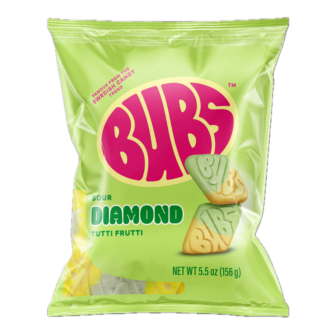 BUBS Sour Tutti Frutti Diamonds Swedish Foam Candy - 5.5oz