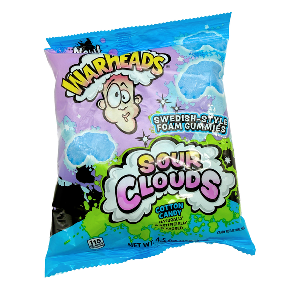WarHeads Cotton Candy Sour Clouds Swedish-Style Foam Gummies - 4.5oz