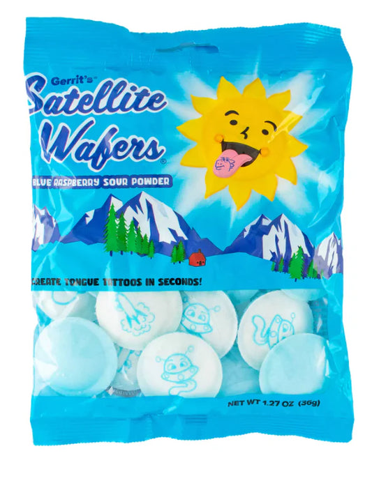 Gerrit’s Blue Raspberry Satellite Wafers with Tongue Tattoos