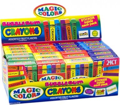 World Magic Colors Bubble Gum Crayon Candy Pack
