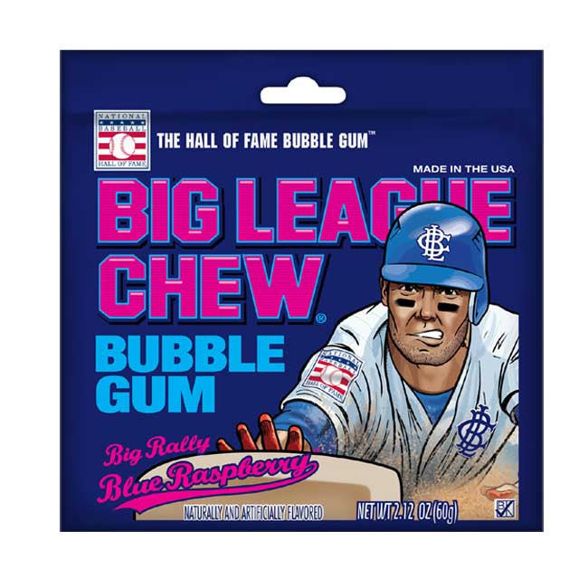 Big League Chew Blue Raspberry Shredded Bubble Gum - 12 Pouches
