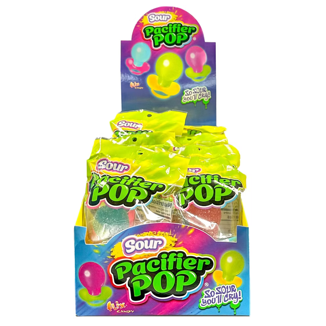Flix Sour Pacifier Pops - 12 Count